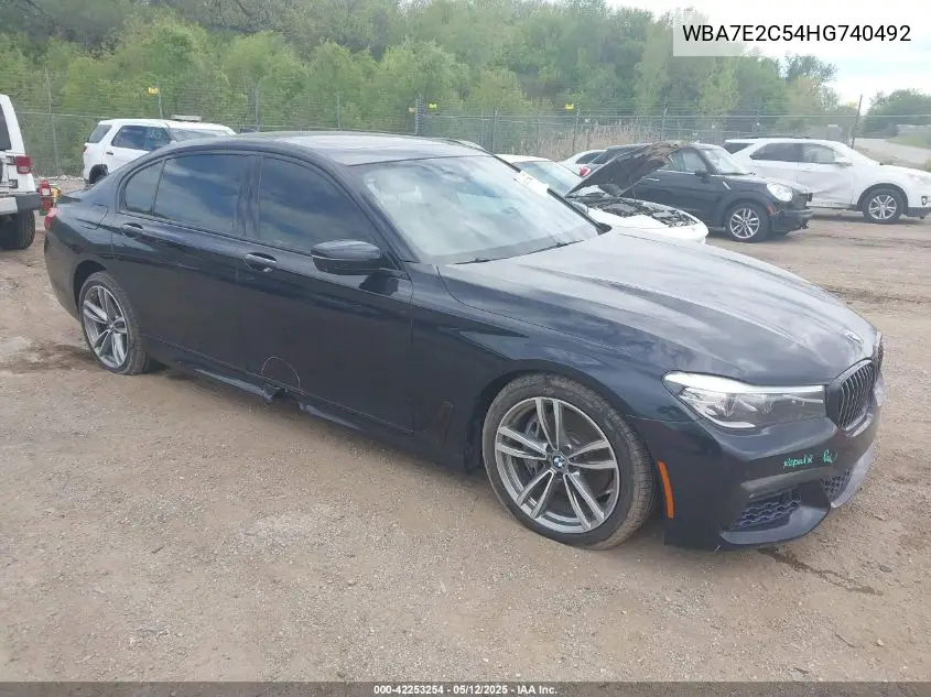2017 BMW 740I VIN: WBA7E2C54HG740492 Lot: 42253254