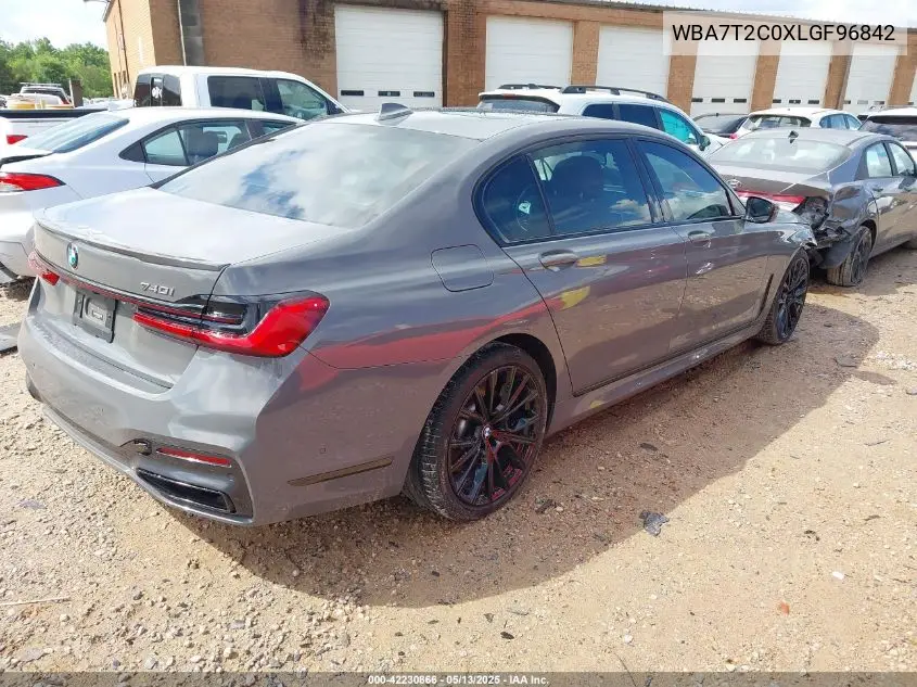 2020 BMW 740I VIN: WBA7T2C0XLGF96842 Lot: 42230866