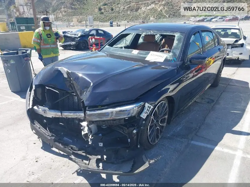 2020 BMW 750I xDrive VIN: WBA7U2C02LGJ59766 Lot: 42259594