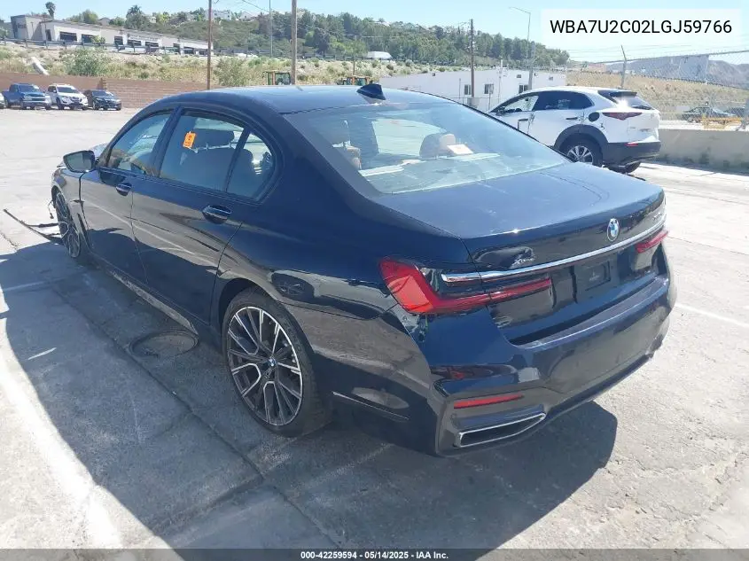 2020 BMW 750I xDrive VIN: WBA7U2C02LGJ59766 Lot: 42259594