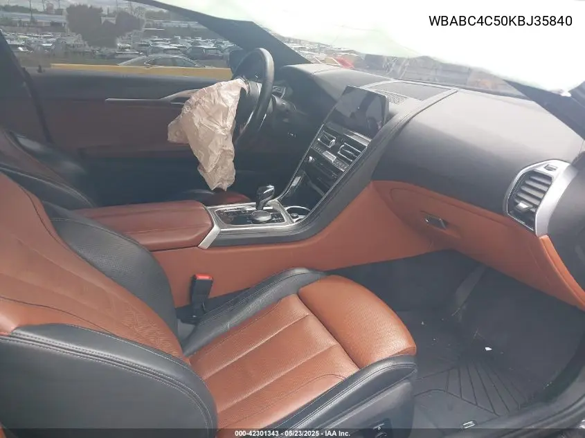 2019 BMW M850I xDrive VIN: WBABC4C50KBJ35840 Lot: 42301343