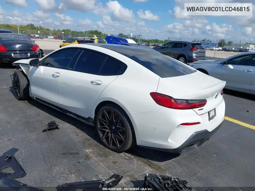 2020 BMW M850I Gtan Coupe xDrive VIN: WBAGV8C01LCD46815 Lot: 42297355
