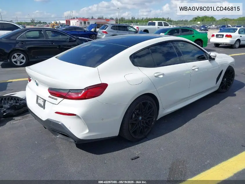2020 BMW M850I Gtan Coupe xDrive VIN: WBAGV8C01LCD46815 Lot: 42297355