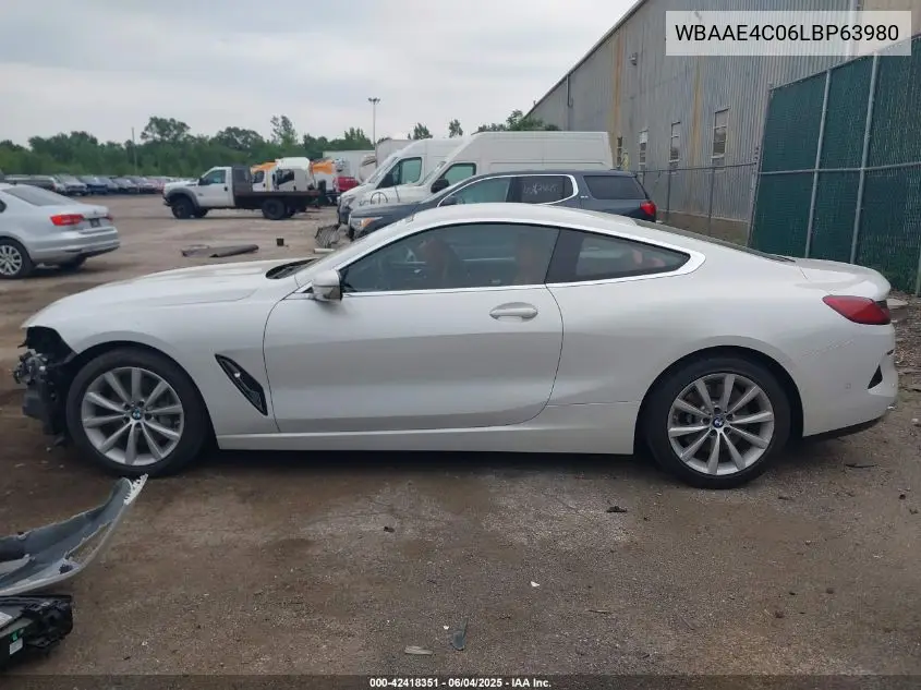 2020 BMW 840I xDrive VIN: WBAAE4C06LBP63980 Lot: 42418351