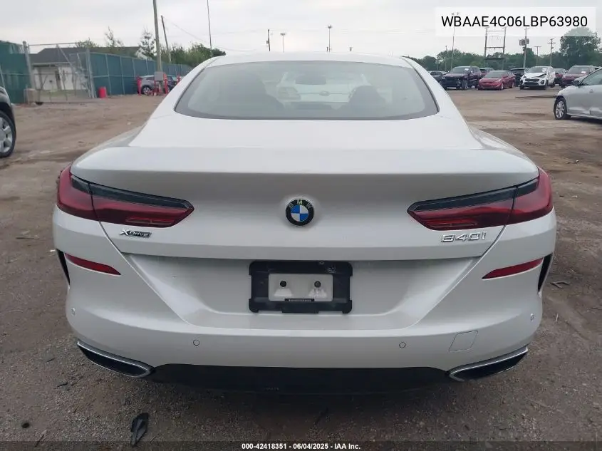 2020 BMW 840I xDrive VIN: WBAAE4C06LBP63980 Lot: 42418351