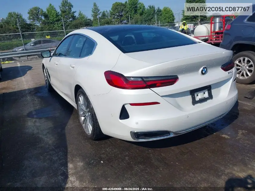 2020 BMW 840I Gran Coupe VIN: WBAGV2C05LCD87767 Lot: 42549066