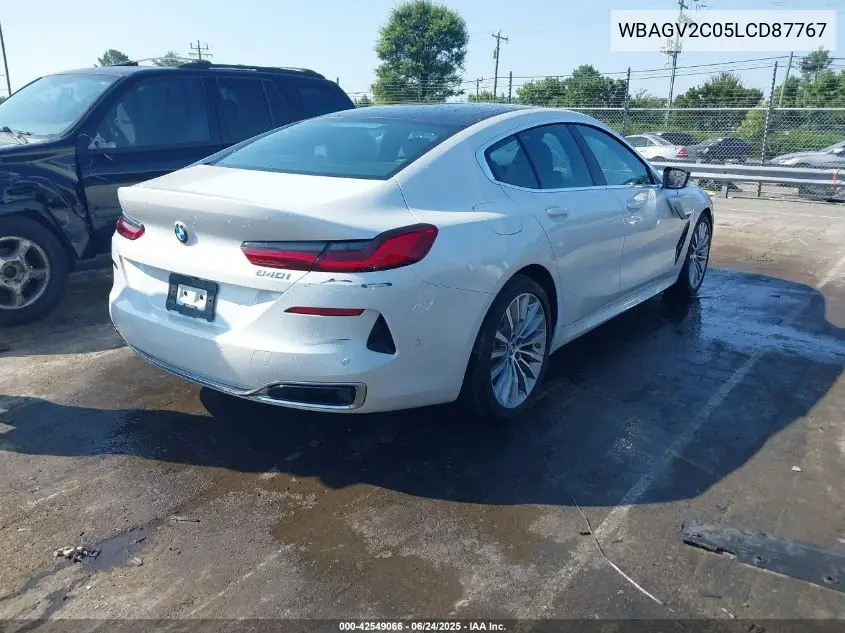 2020 BMW 840I Gran Coupe VIN: WBAGV2C05LCD87767 Lot: 42549066