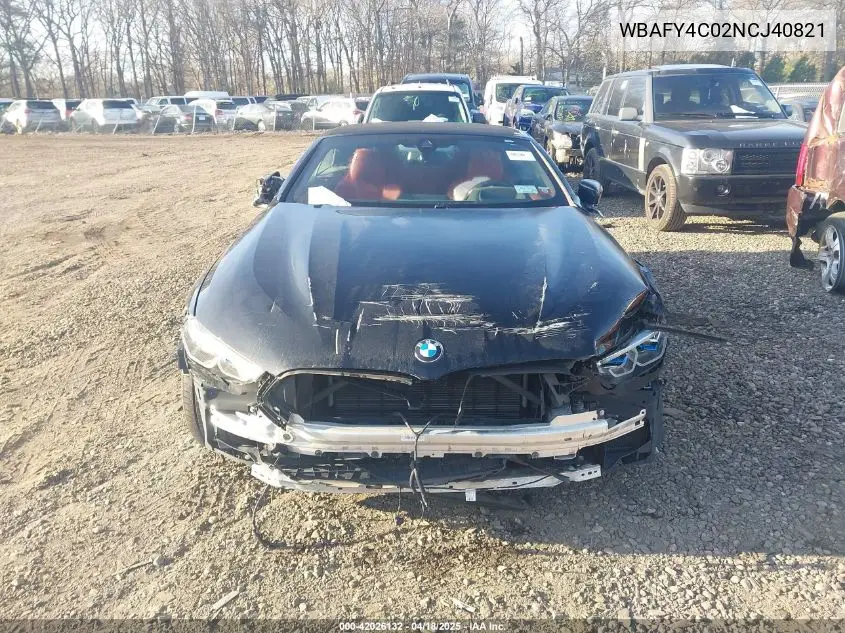 2022 BMW M850I xDrive VIN: WBAFY4C02NCJ40821 Lot: 42026132
