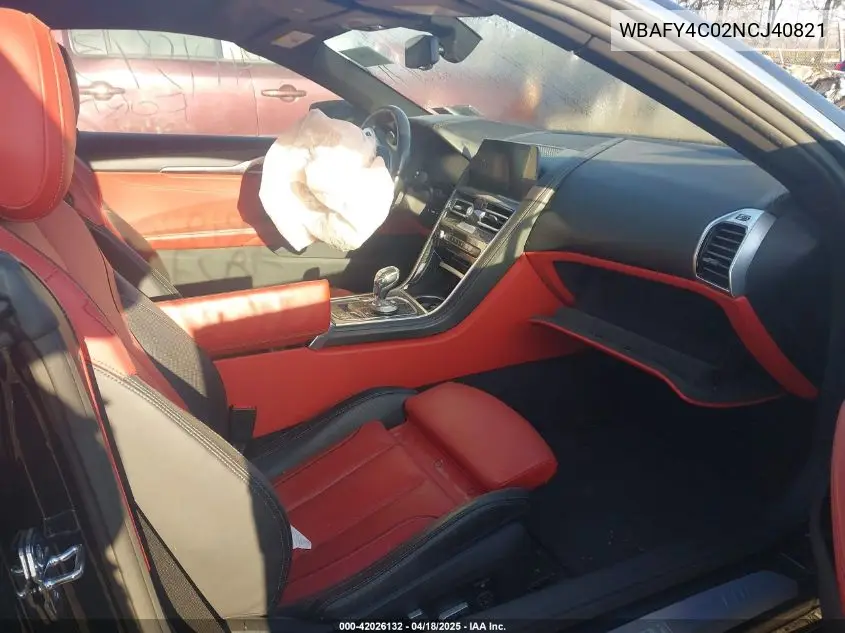 2022 BMW M850I xDrive VIN: WBAFY4C02NCJ40821 Lot: 42026132
