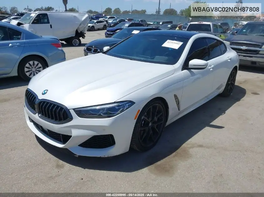 2022 BMW M850I Gtan Coupe xDrive VIN: WBAGV8C02NCH87808 Lot: 42255995