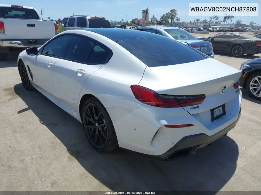 2022 BMW M850I Gtan Coupe xDrive VIN: WBAGV8C02NCH87808 Lot: 42255995