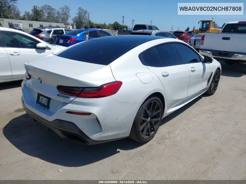 2022 BMW M850I Gtan Coupe xDrive VIN: WBAGV8C02NCH87808 Lot: 42255995