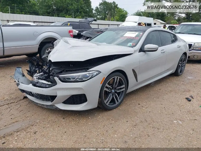 2022 BMW M850I Gtan Coupe xDrive VIN: WBAGV8C06NCJ32676 Lot: 42299008