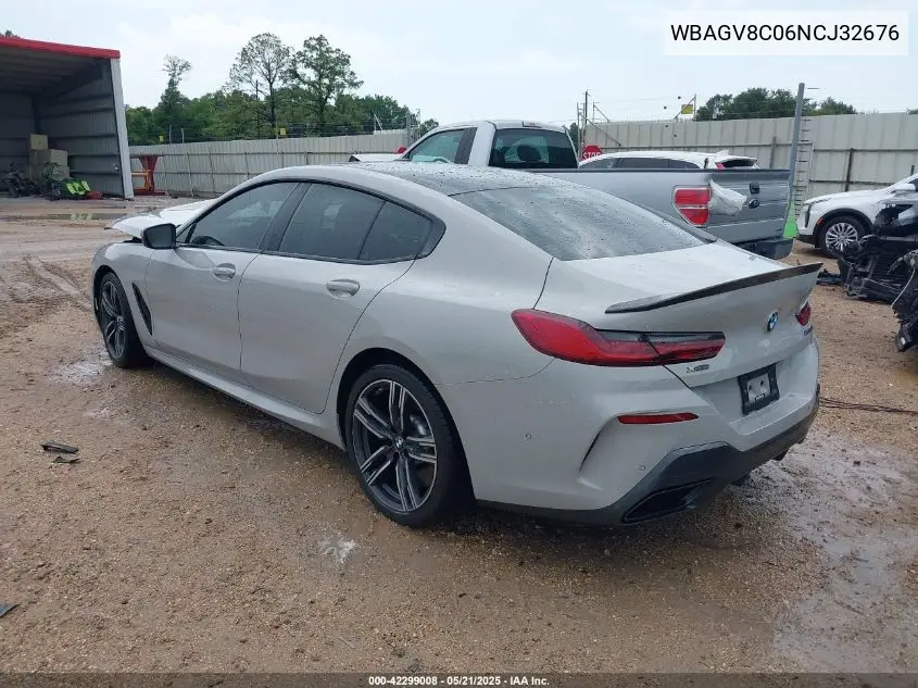 2022 BMW M850I Gtan Coupe xDrive VIN: WBAGV8C06NCJ32676 Lot: 42299008
