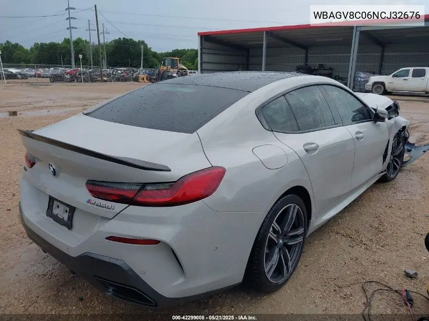 2022 BMW M850I Gtan Coupe xDrive VIN: WBAGV8C06NCJ32676 Lot: 42299008