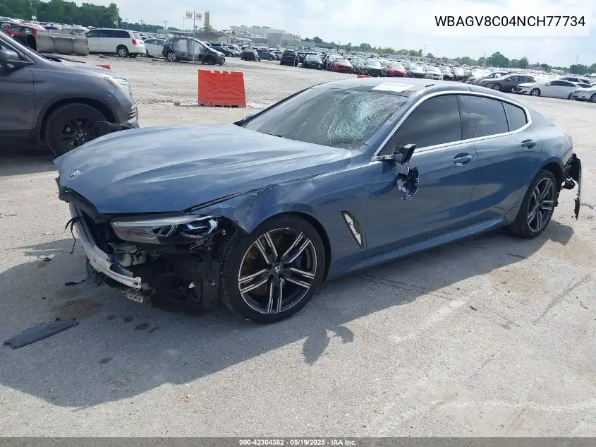 2022 BMW M850I Gtan Coupe xDrive VIN: WBAGV8C04NCH77734 Lot: 42304382