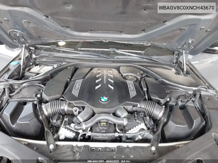 2022 BMW M850I Gtan Coupe xDrive VIN: WBAGV8C0XNCH43670 Lot: 42411551