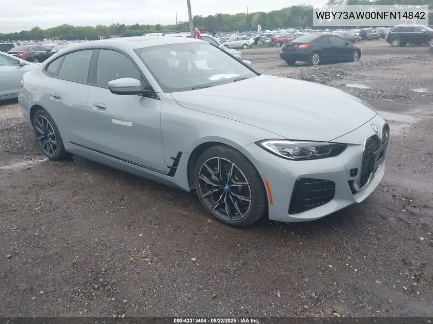 2022 BMW I4 Edrive40 VIN: WBY73AW00NFN14842 Lot: 42313404
