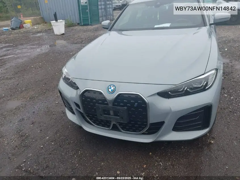 2022 BMW I4 Edrive40 VIN: WBY73AW00NFN14842 Lot: 42313404