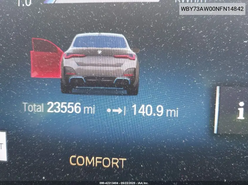 2022 BMW I4 Edrive40 VIN: WBY73AW00NFN14842 Lot: 42313404