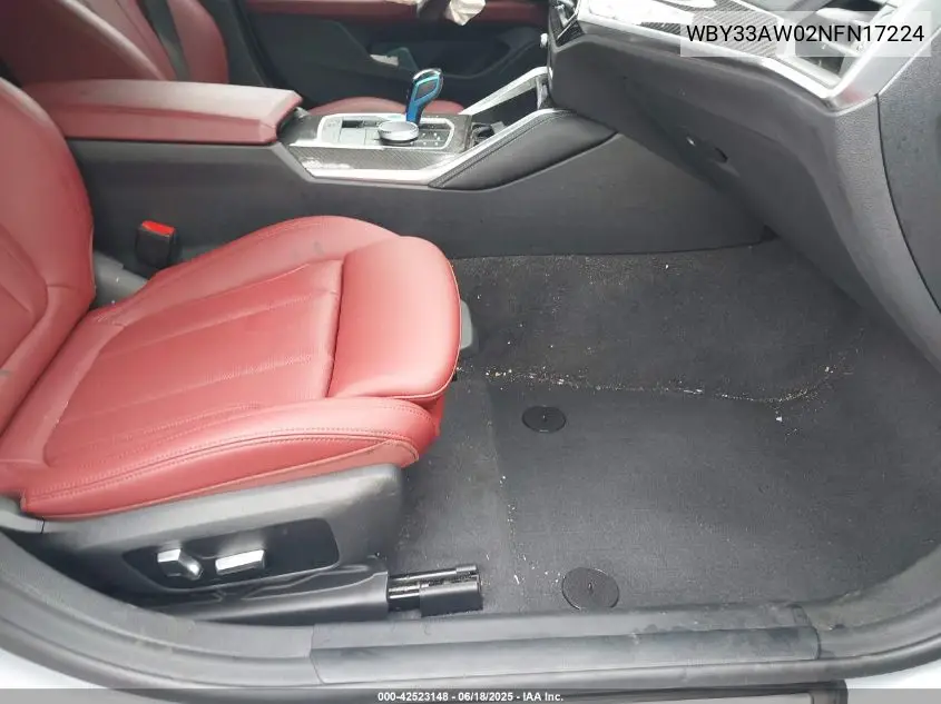 2022 BMW I4 M50 VIN: WBY33AW02NFN17224 Lot: 42523148