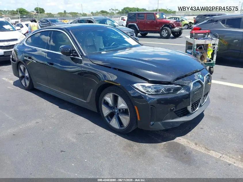 2023 BMW I4 Edrive35 VIN: WBY43AW02PFR45575 Lot: 42483868