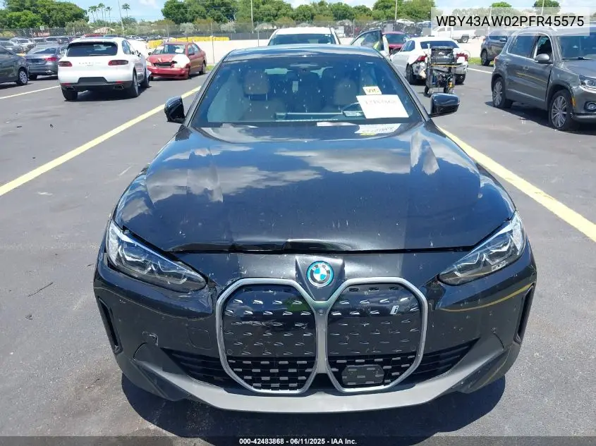 2023 BMW I4 Edrive35 VIN: WBY43AW02PFR45575 Lot: 42483868