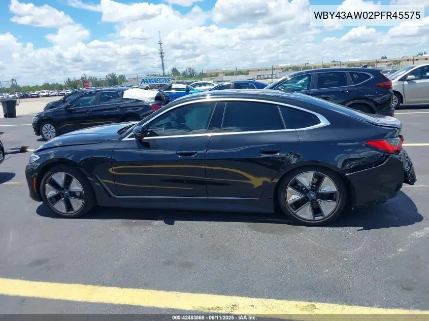 2023 BMW I4 Edrive35 VIN: WBY43AW02PFR45575 Lot: 42483868