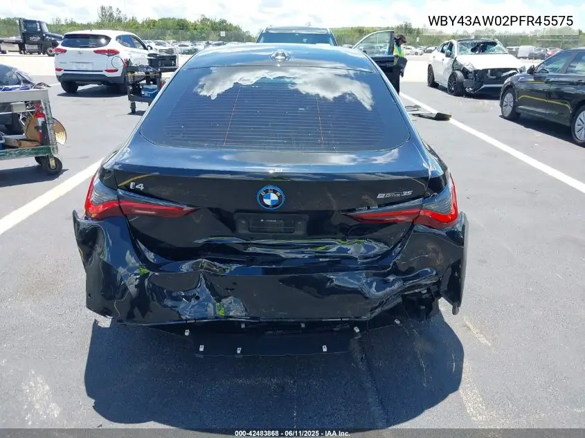 2023 BMW I4 Edrive35 VIN: WBY43AW02PFR45575 Lot: 42483868