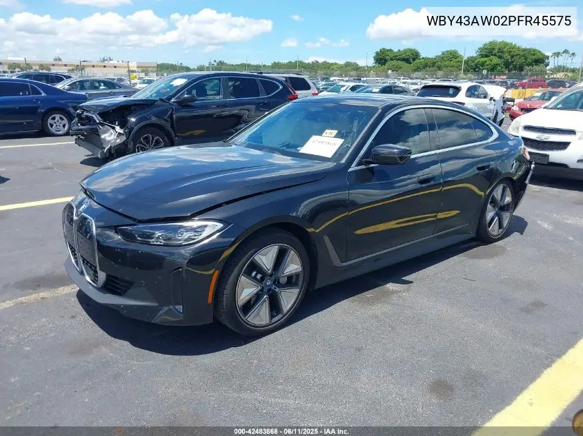 2023 BMW I4 Edrive35 VIN: WBY43AW02PFR45575 Lot: 42483868
