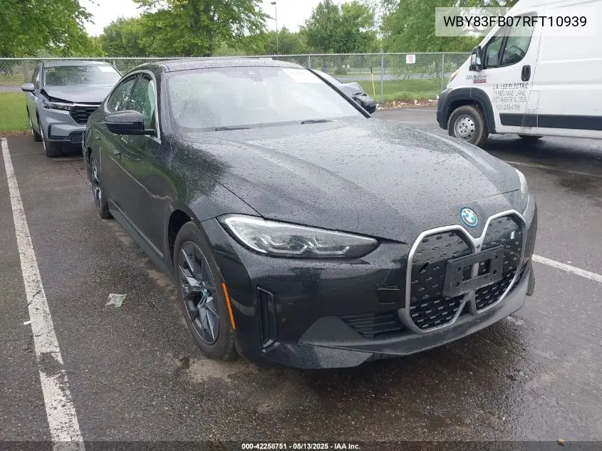 2024 BMW I4 xDrive40 VIN: WBY83FB07RFT10939 Lot: 42258751