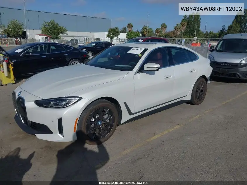 2024 BMW I4 Edrive35 VIN: WBY43AW08RFT12002 Lot: 42485146