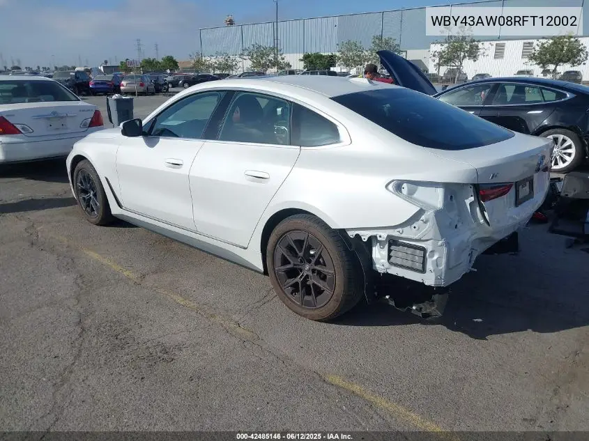 2024 BMW I4 Edrive35 VIN: WBY43AW08RFT12002 Lot: 42485146