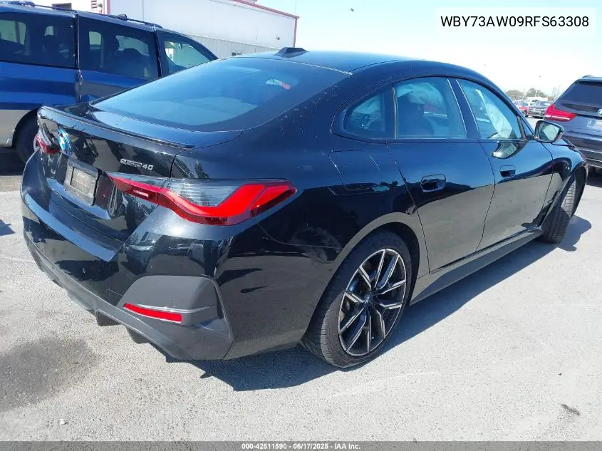2024 BMW I4 Edrive40 VIN: WBY73AW09RFS63308 Lot: 42511590