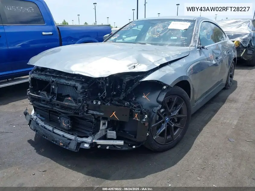 2024 BMW I4 Edrive35 VIN: WBY43AW02RFT28227 Lot: 42575022