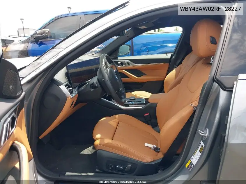 2024 BMW I4 Edrive35 VIN: WBY43AW02RFT28227 Lot: 42575022