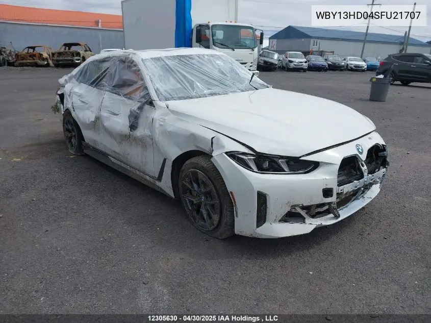 2025 BMW I4 Edrive35 VIN: WBY13HD04SFU21707 Lot: 12305630