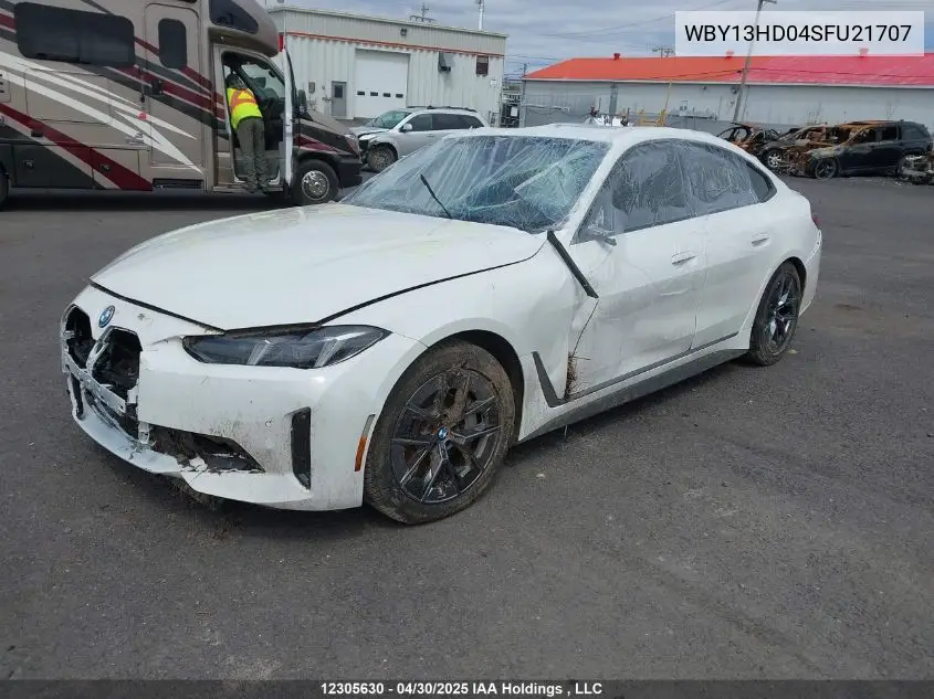 2025 BMW I4 Edrive35 VIN: WBY13HD04SFU21707 Lot: 12305630