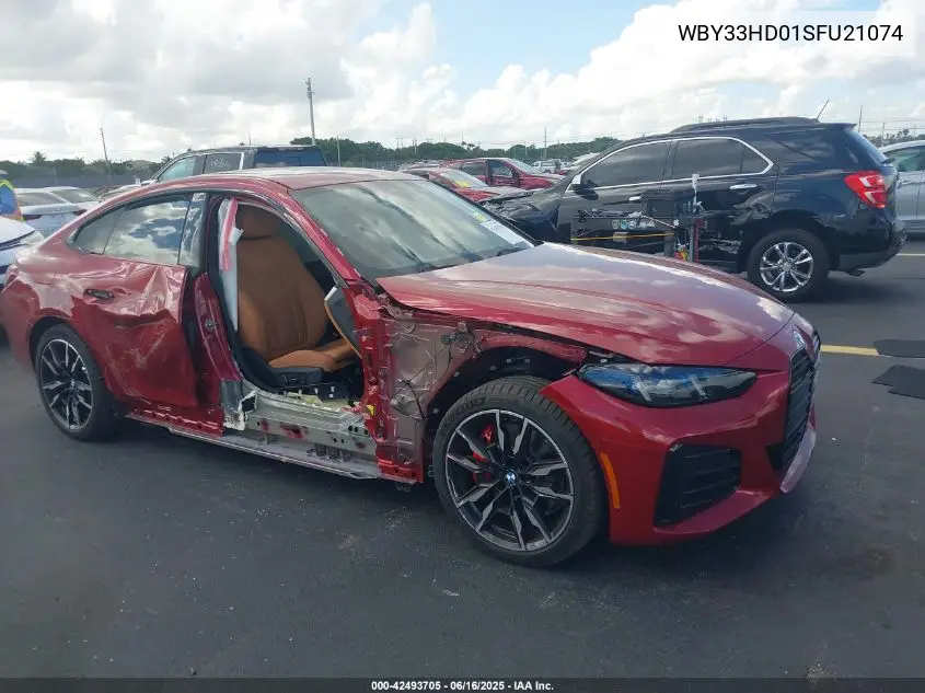2025 BMW I4 M50 VIN: WBY33HD01SFU21074 Lot: 42493705
