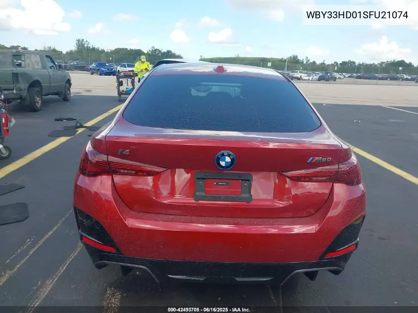 2025 BMW I4 M50 VIN: WBY33HD01SFU21074 Lot: 42493705
