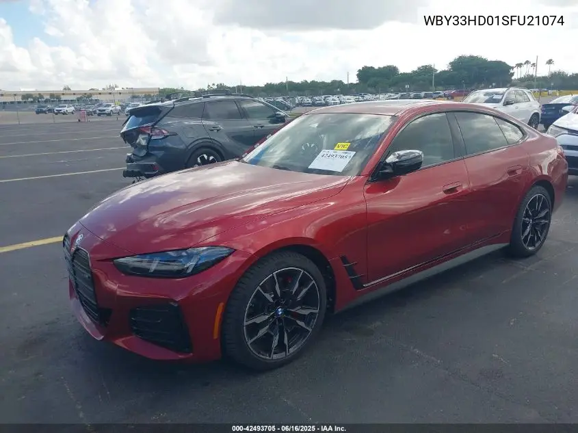 2025 BMW I4 M50 VIN: WBY33HD01SFU21074 Lot: 42493705