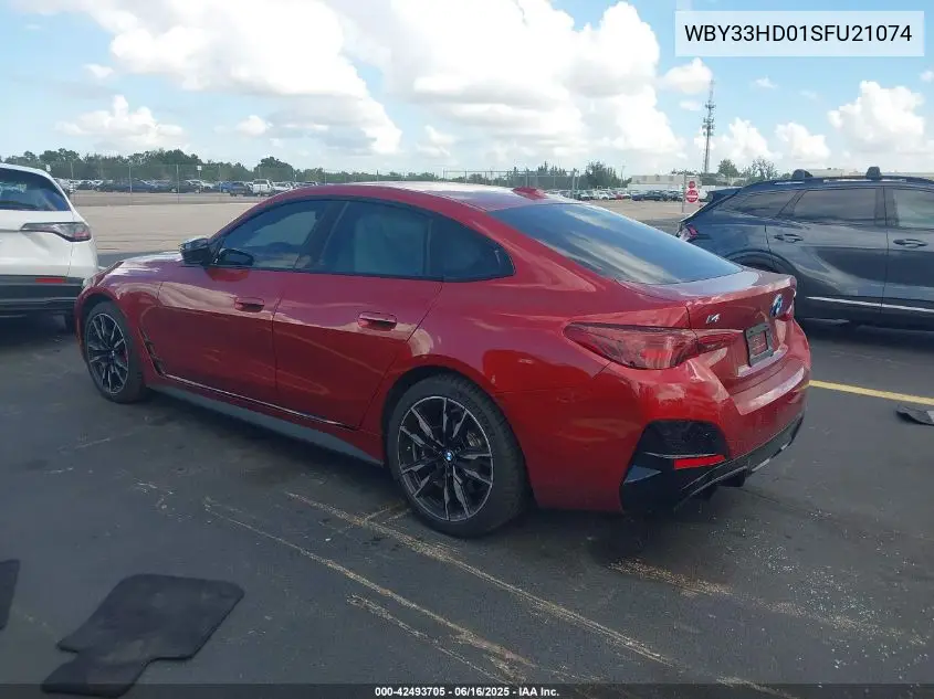 2025 BMW I4 M50 VIN: WBY33HD01SFU21074 Lot: 42493705