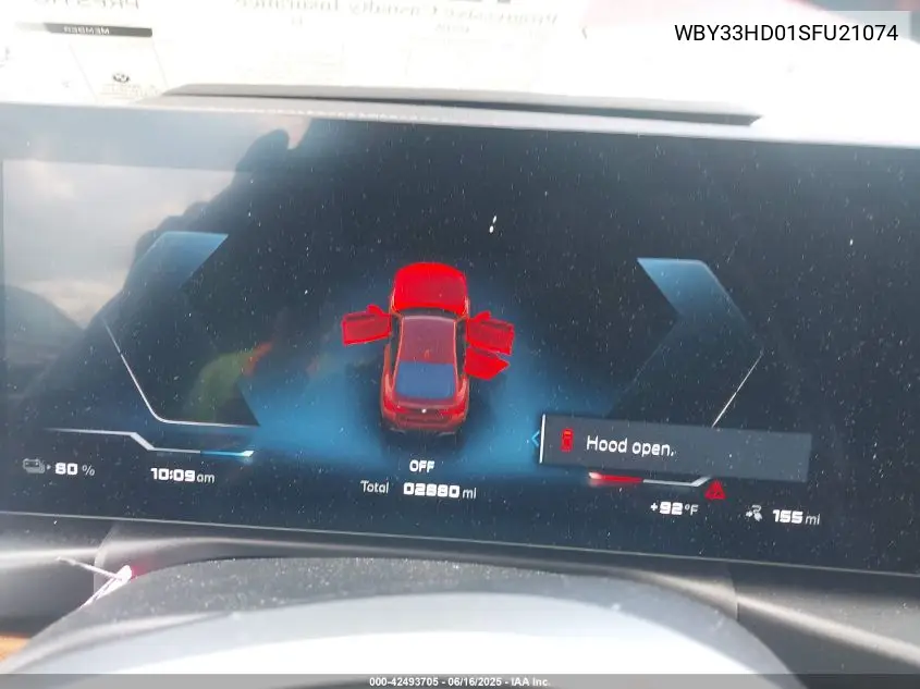 2025 BMW I4 M50 VIN: WBY33HD01SFU21074 Lot: 42493705