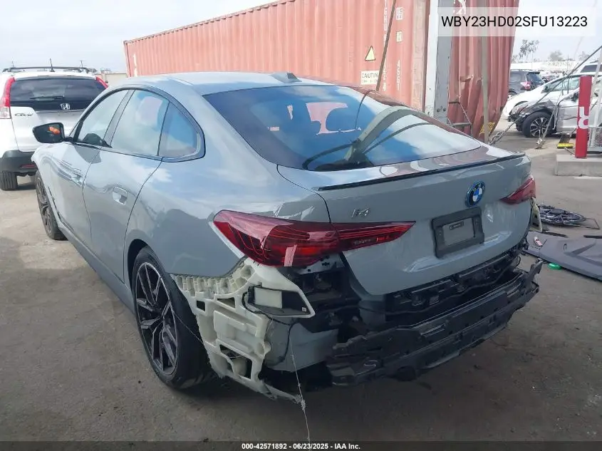 2025 BMW I4 Edrive 40 VIN: WBY23HD02SFU13223 Lot: 42571892
