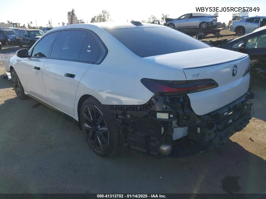 2024 BMW I7 xDrive60 VIN: WBY53EJ05RCP57849 Lot: 41313702