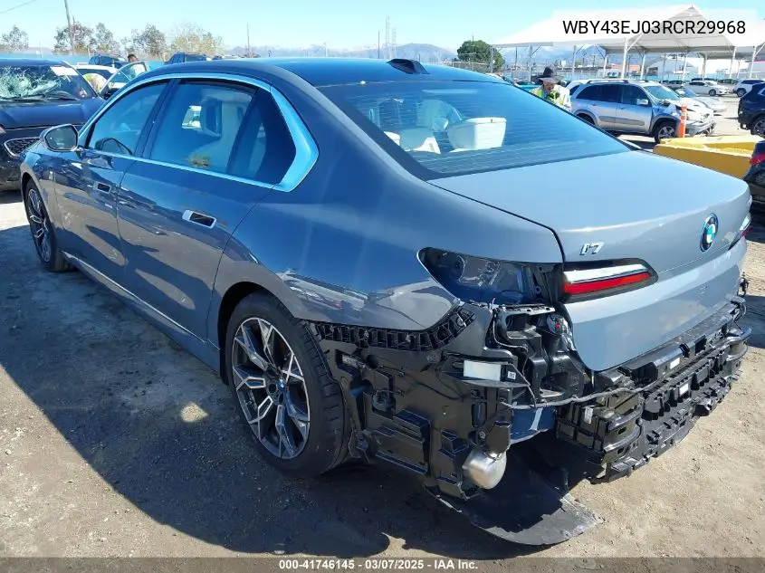 2024 BMW I7 Edrive50 VIN: WBY43EJ03RCR29968 Lot: 41746145