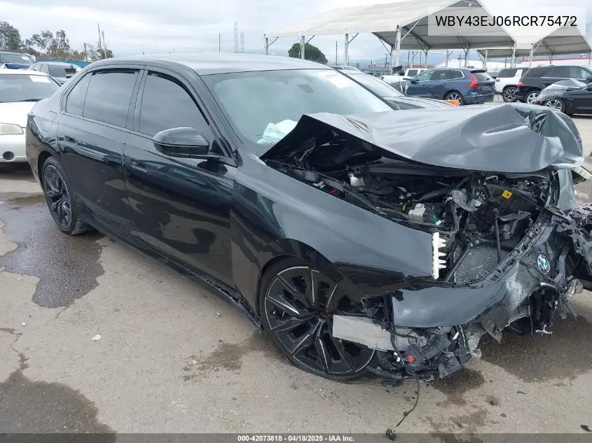 2024 BMW I7 Edrive50 VIN: WBY43EJ06RCR75472 Lot: 42073818