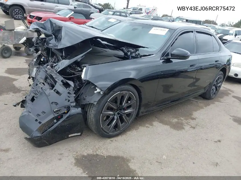 2024 BMW I7 Edrive50 VIN: WBY43EJ06RCR75472 Lot: 42073818
