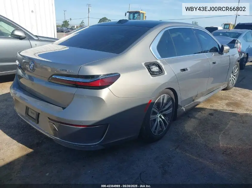 2024 BMW I7 Edrive50 VIN: WBY43EJ00RCR66802 Lot: 42384969