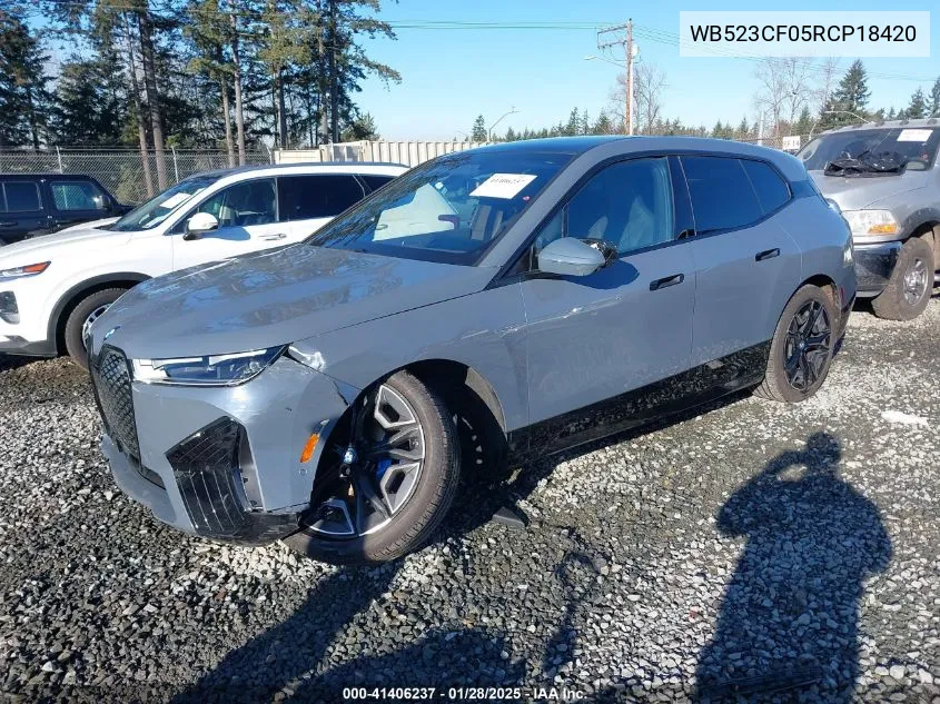 2024 BMW Ix xDrive50 VIN: WB523CF05RCP18420 Lot: 41406237